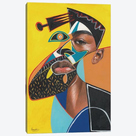 Man With Afropick Canvas Print #MNJ83} by Manasseh Johnson Canvas Print