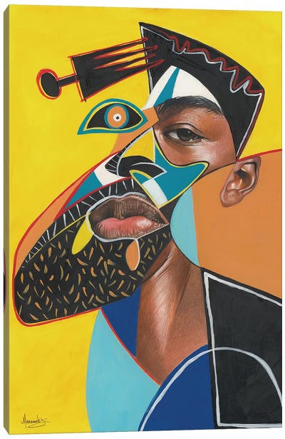 Man With Afropick Canvas Art Print - Men's Fashion Art