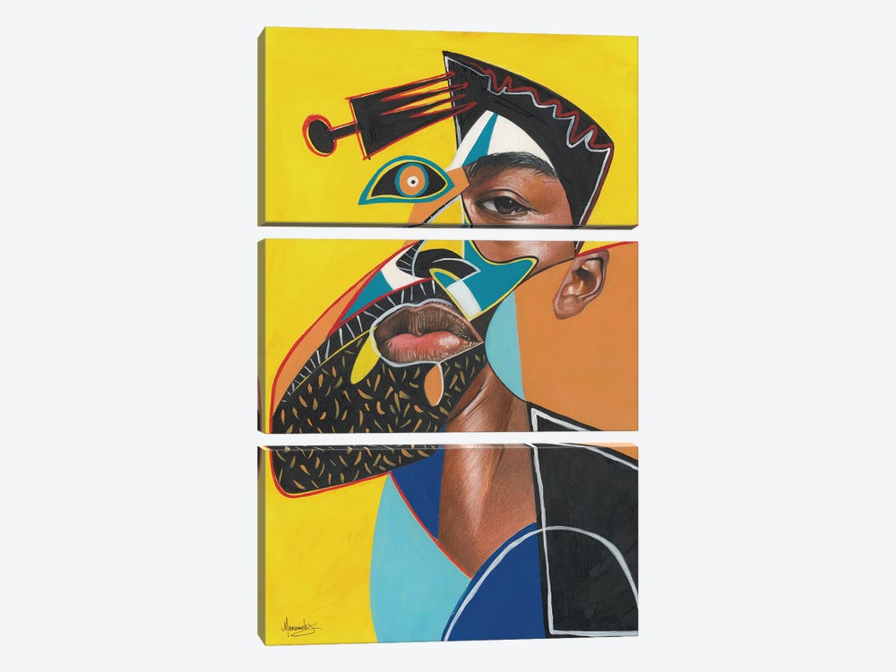 Man With Afropick by Manasseh Johnson 3-piece Art Print