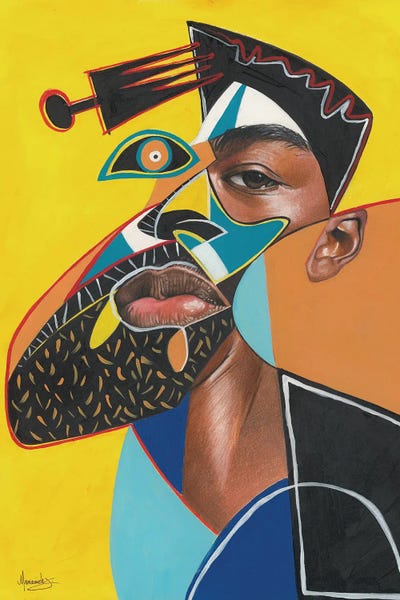 Pieced Together Portraits: Man With Afropick by Manasseh Johnson