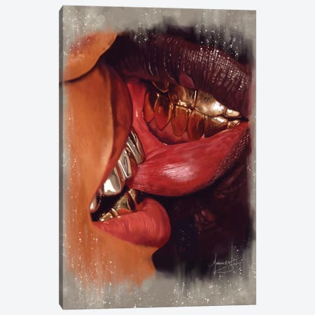 Lip Bite Canvas Print #MNJ89} by Manasseh Johnson Canvas Art Print