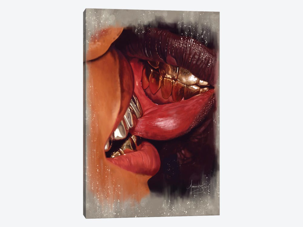 Lip Bite by Manasseh Johnson 1-piece Canvas Art Print