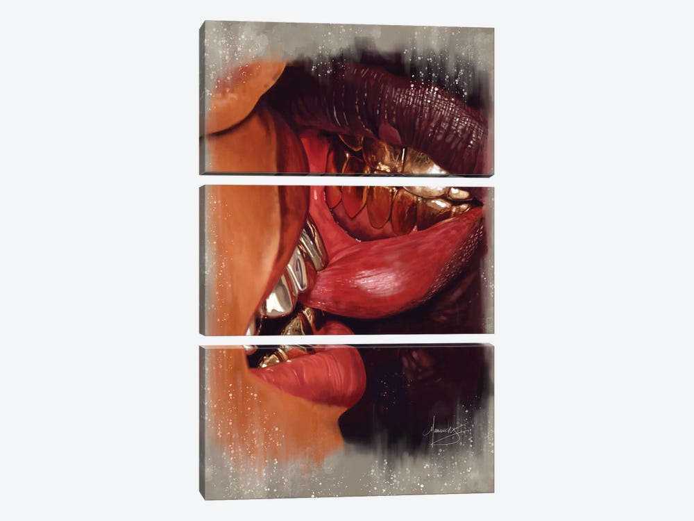 Lip Bite by Manasseh Johnson 3-piece Art Print