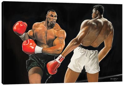 Tyson Vs Ali Canvas Art Print - Athlete & Coach Art