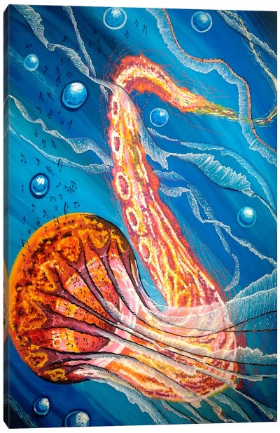 Jazzifish Canvas Art Print - Jellyfish Art
