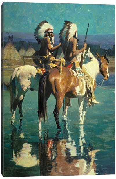 Cheyenne Camp Canvas Art Print - Indigenous & Native American Culture