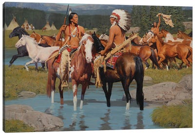 First Of Five Thousand II Canvas Art Print - Indigenous & Native American Culture