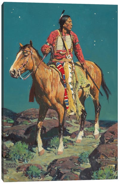 Full Moon Scout Canvas Art Print - North American Culture