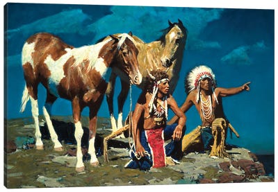 High Desert Moon Canvas Art Print - Indigenous & Native American Culture