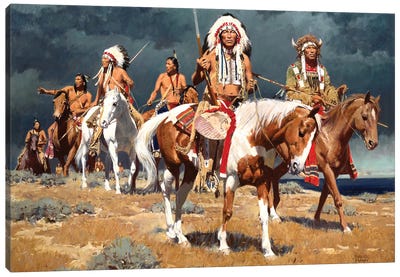 A Distant Omen Canvas Art Print - Indigenous & Native American Culture