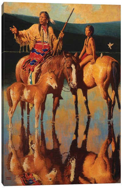 Lakota Sundown Canvas Art Print - Indigenous & Native American Culture