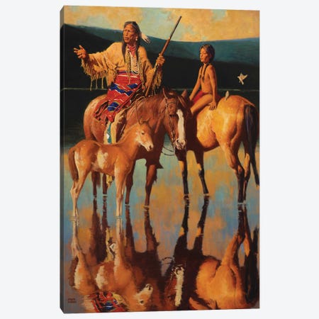 Lakota Sundown Canvas Print #MNN26} by David Mann Canvas Wall Art