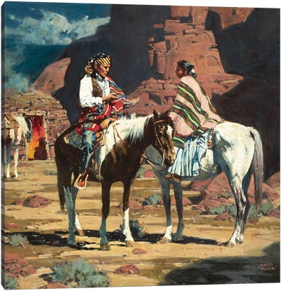 A Night At The Silversmiths Canvas Art Print - Indigenous & Native American Culture