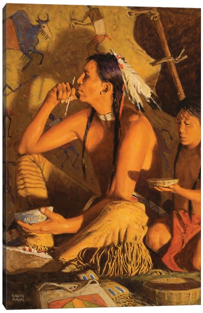Moment Of Courage Canvas Art Print - Indigenous & Native American Culture