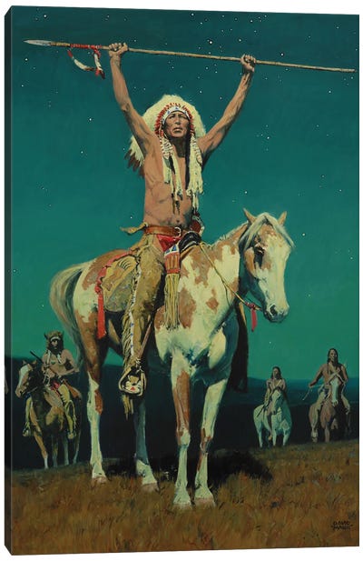 Moon Blessings Canvas Art Print - Indigenous & Native American Culture