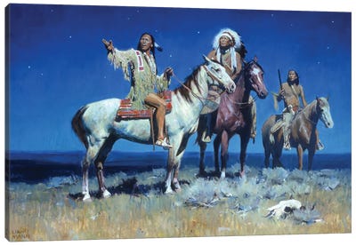 Night Signs Canvas Art Print - Native American Décor
