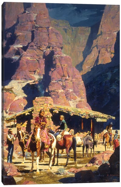 Night Trade At Red Rock Canvas Art Print - David Mann