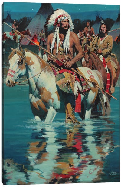 After The Council Canvas Art Print - Native American Décor