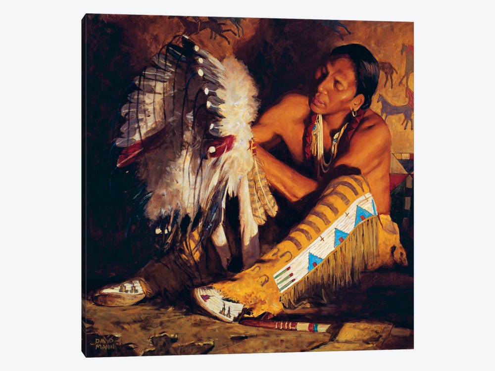 Red Feathers by David Mann 1-piece Canvas Print