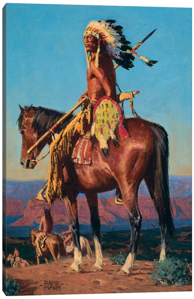 Red Rock Sundown Canvas Art Print - Indigenous & Native American Culture