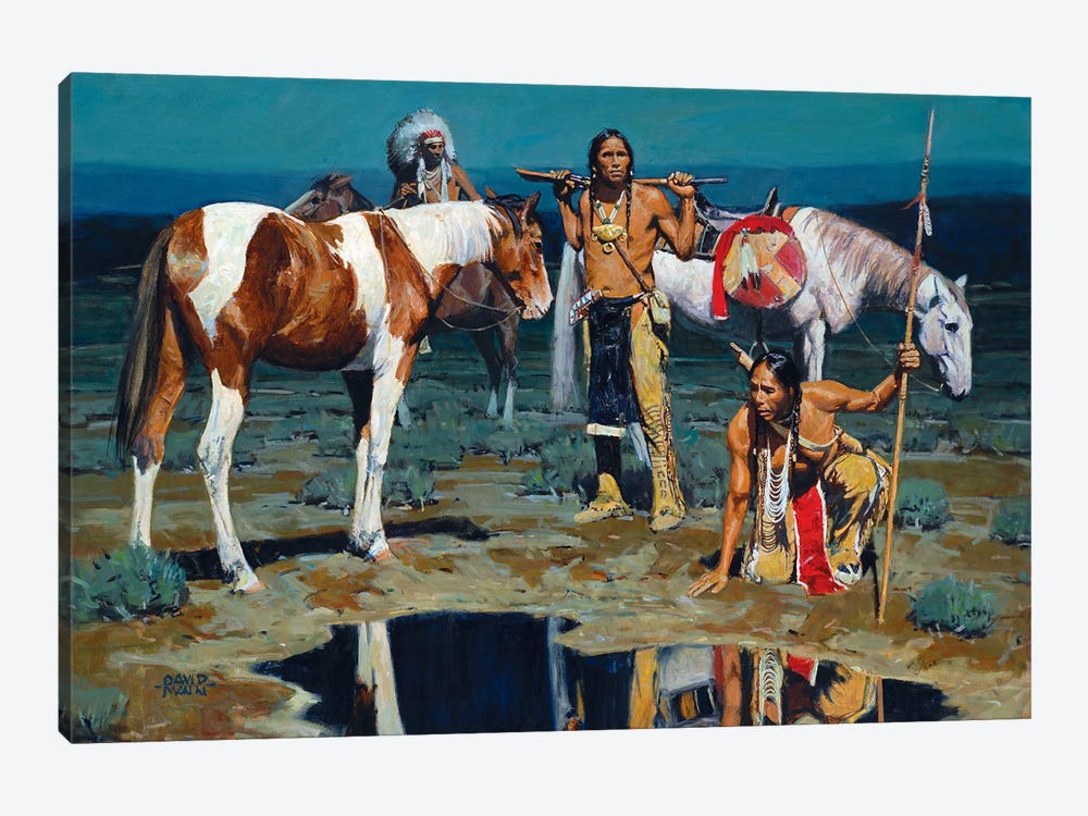 Shod Horses And Boot Prints by David Mann 1-piece Canvas Print