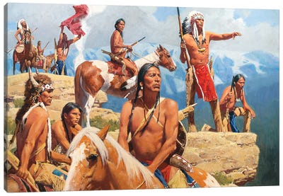 Smoke Talk Canvas Art Print - Native American Décor