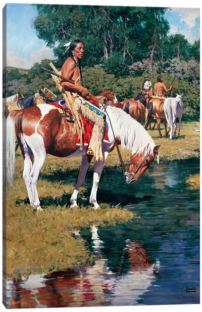 The Pony Guard Canvas Art Print - Indigenous & Native American Culture