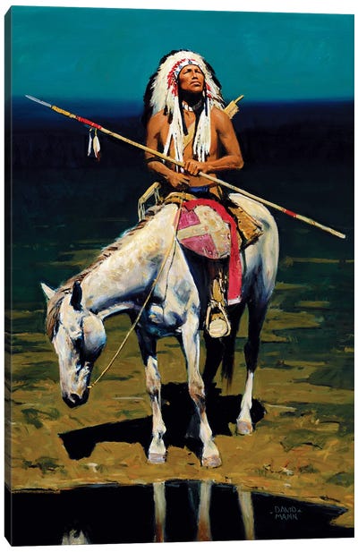 Whispering Moon Canvas Art Print - Indigenous & Native American Culture