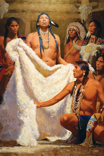David Mann: White Buffalo Robe Ii by David Mann