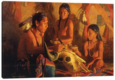 Buffalo Shaman Canvas Art Print - Native American Décor