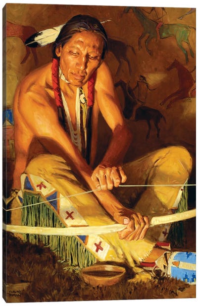 Wood And Sinew Canvas Art Print - Indigenous & Native American Culture