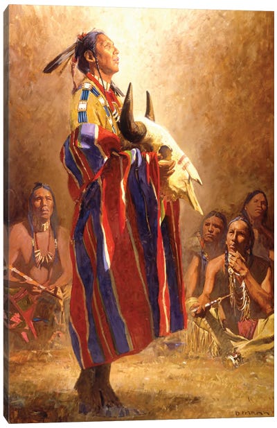 Buffalo Vision Canvas Art Print - Indigenous & Native American Culture