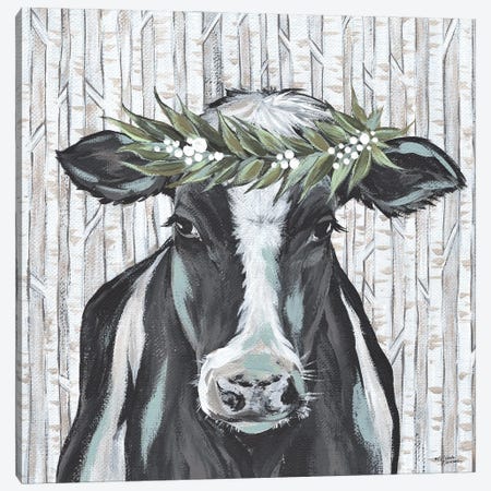 Wanda The Winter Holstein Canvas Print #MNO105} by Michele Norman Canvas Art