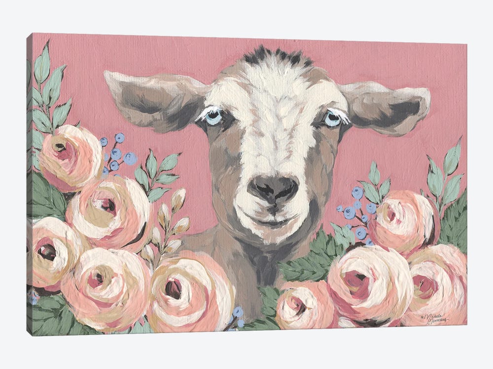 Goat In The Garden by Michele Norman 1-piece Canvas Artwork