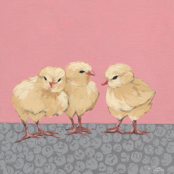 Chickens & Roosters: Sweet Pea Trio by Michele Norman