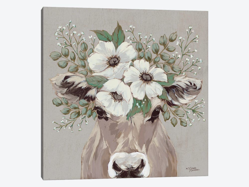 Flora The Jersey Cow by Michele Norman 1-piece Canvas Print