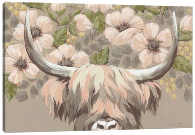 The Highland Highness Canvas Art Print - Highland Cow Art