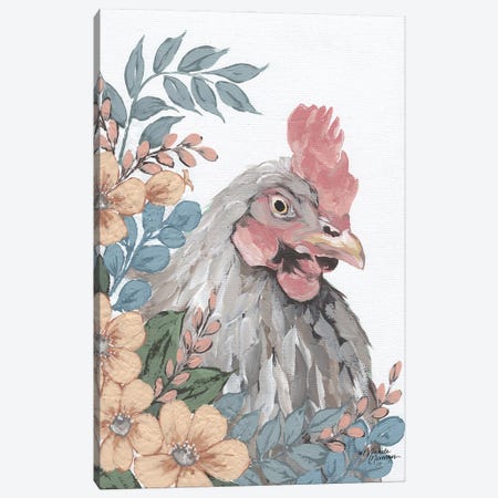 Hen In The Garden Canvas Print #MNO139} by Michele Norman Canvas Art