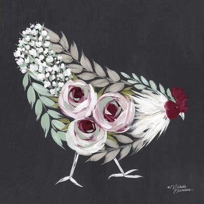Floral Hen Mint and Pink by Michele Norman acrylic art print