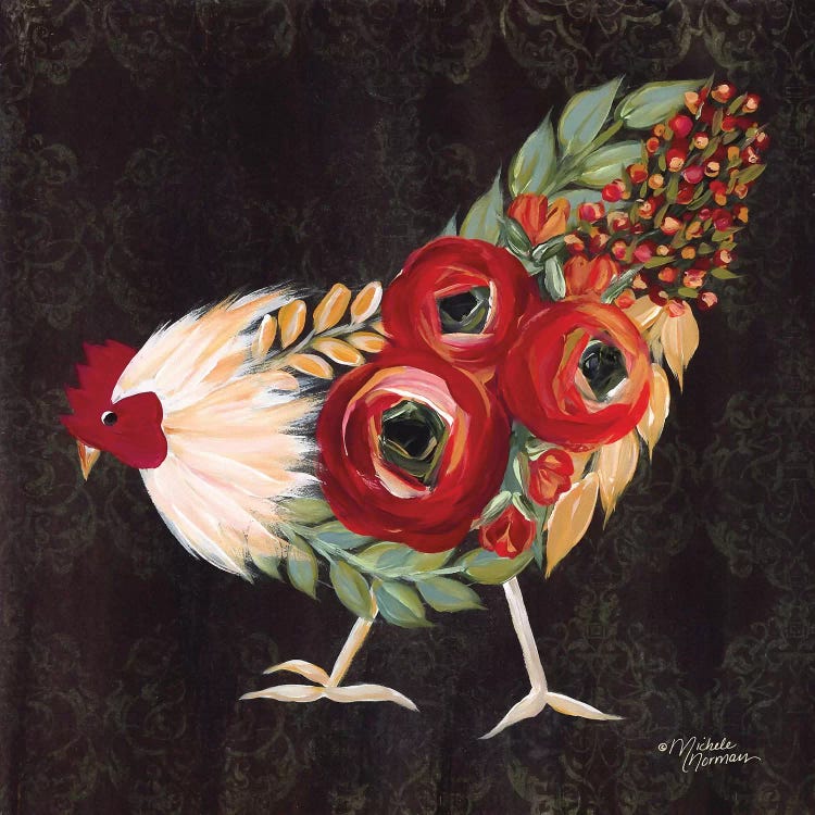 Botanical Rooster by Michele Norman wall art