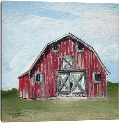 Red Barn Canvas Art Print - Michele Norman
