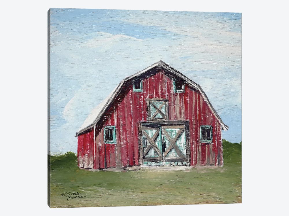 Red Barn by Michele Norman 1-piece Canvas Artwork