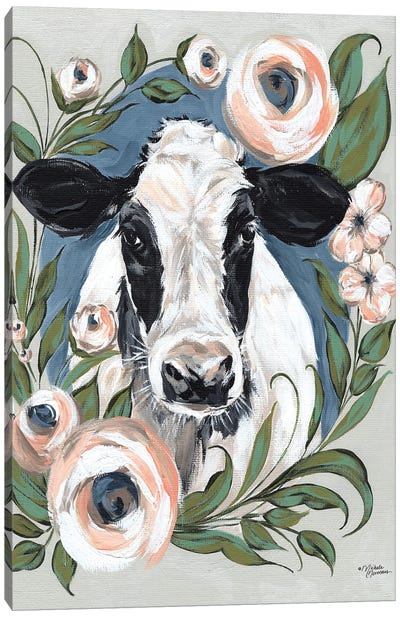 Vintage Frame Cow Canvas Art Print