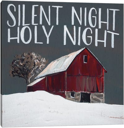 Silent Night Holy Night Canvas Art Print - Farmhouse Christmas Décor