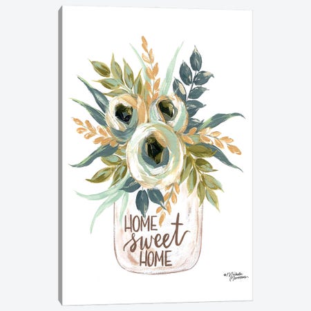 Home Sweet Home Flowers Canvas Print #MNO59} by Michele Norman Canvas Print