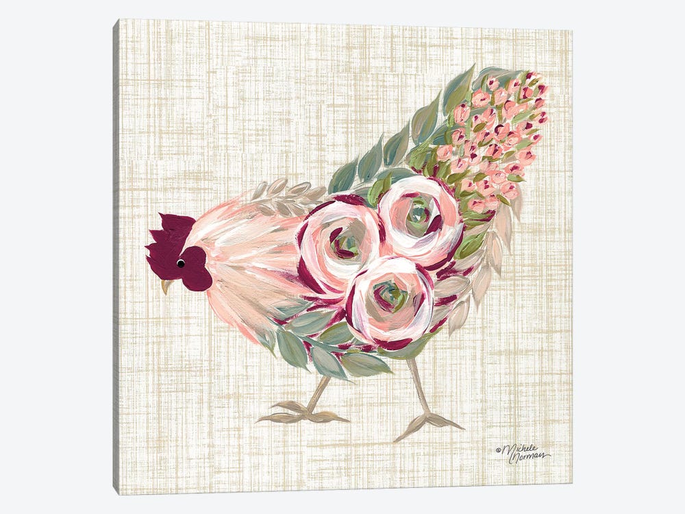 Botanical Rooster II by Michele Norman 1-piece Canvas Art Print