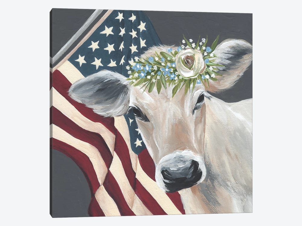 Patriotic Cow by Michele Norman 1-piece Art Print