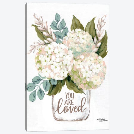 You Are Loved Flowers Canvas Print #MNO71} by Michele Norman Canvas Art Print