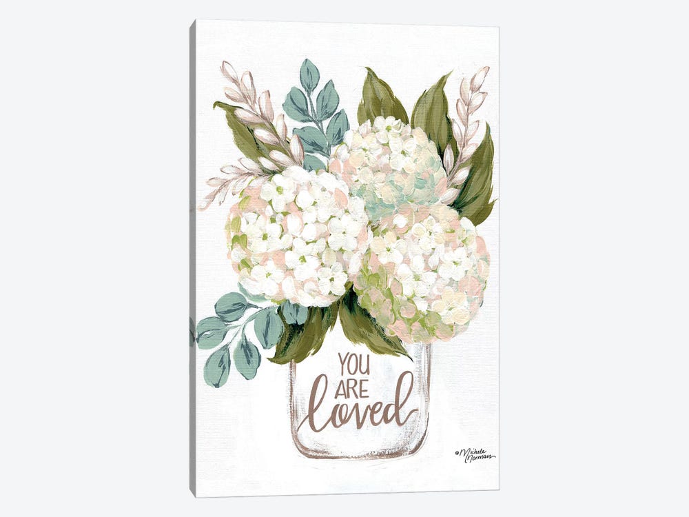 You Are Loved Flowers by Michele Norman 1-piece Canvas Wall Art