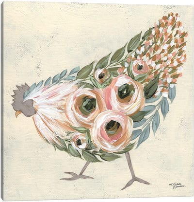Astrid The Hen Canvas Art Print - Chicken & Rooster Art